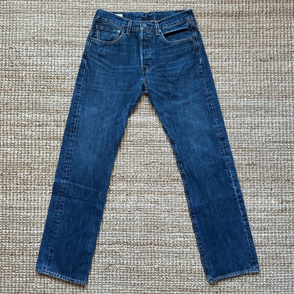 Levi Strauss Levi’s Premium Button Fly 501 Denim Blue Jeans 32 x 34 32x34 - Picture 1 of 4